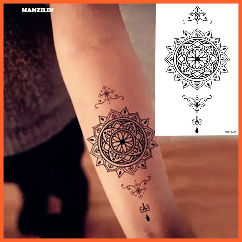 Russia Design Waterproof Temporary Tattoo | Eagle Lotus Mandala Eye Flame Tattoo Body Art Stickers | whatagift.com.au.