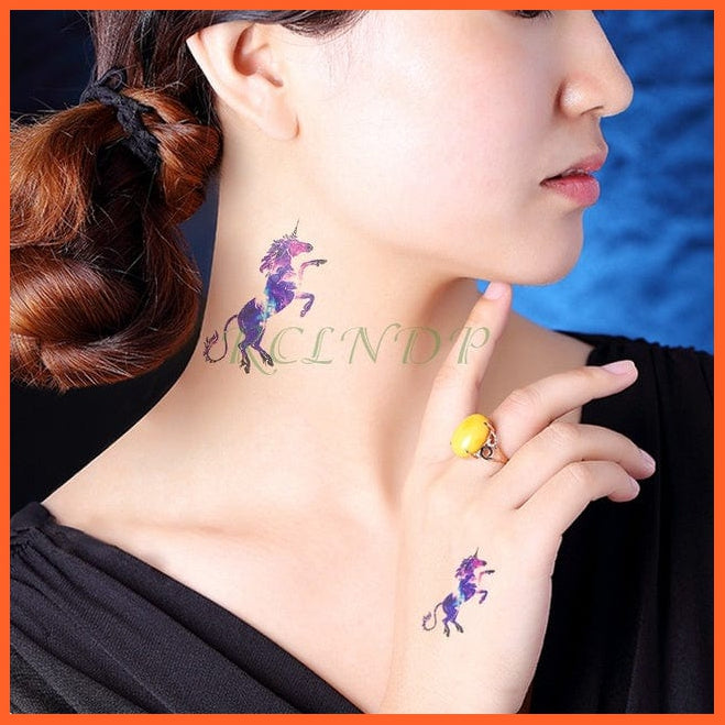 whatagift.com.au Tattoo sky blue Waterproof Cute squirrel fox dog rabbit owl Cat animal tattoo stickers