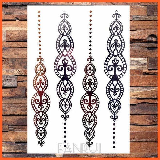 whatagift.com.au Tattoo Sun Moon Star Temporary Tattoos | Gold Metallic Tattoo Stickers