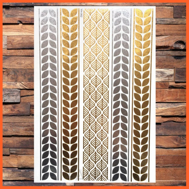 whatagift.com.au Tattoo Sun Moon Star Temporary Tattoos | Gold Metallic Tattoo Stickers