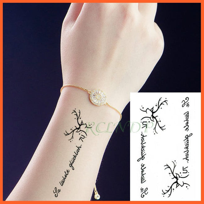 whatagift.com.au Tattoo Sunny Yellow Waterproof black Machine gun Temporary Tattoo Sticker