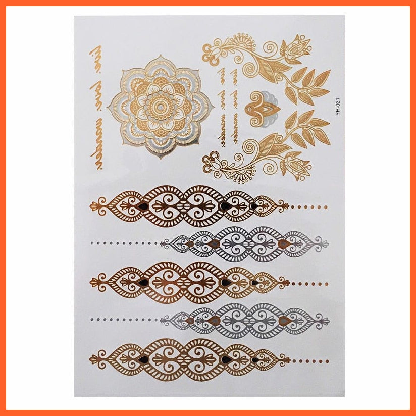 Temporary Flash Einmal Tattoo Classic Gold Armband Body Art Stickers For Men Women | whatagift.com.au.