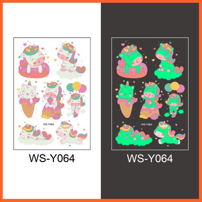 whatagift.com.au Tattoo Temporary Tattoo Stickers | Luminous Glowing Stickers for Children