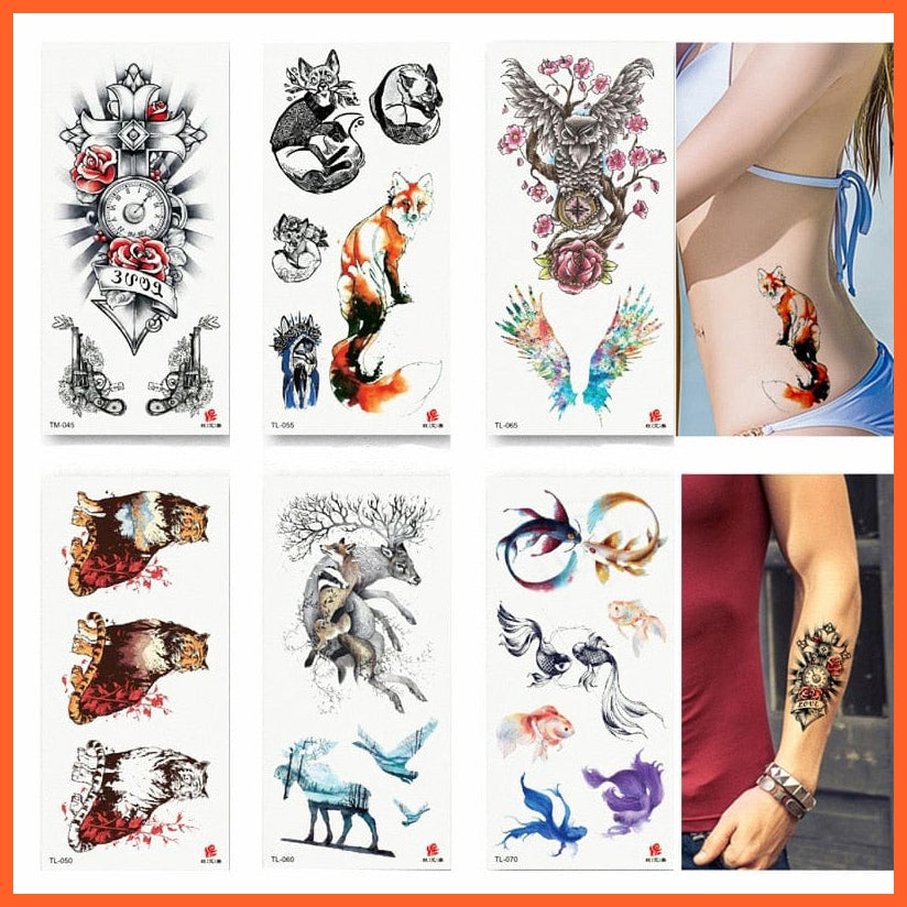 Temporary Tattoo Stickers | Waterproof Fashion Women Men Warrior Samurai Fake Body Art Hand Tattoos | whatagift.com.au.