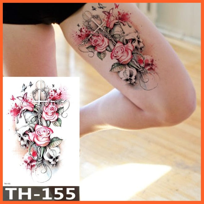 1Pcs Temporary Tattoo Sticker | Fox King Owl Totem Large Arm Body Art Sticker For Men Women | whatagift.com.au.