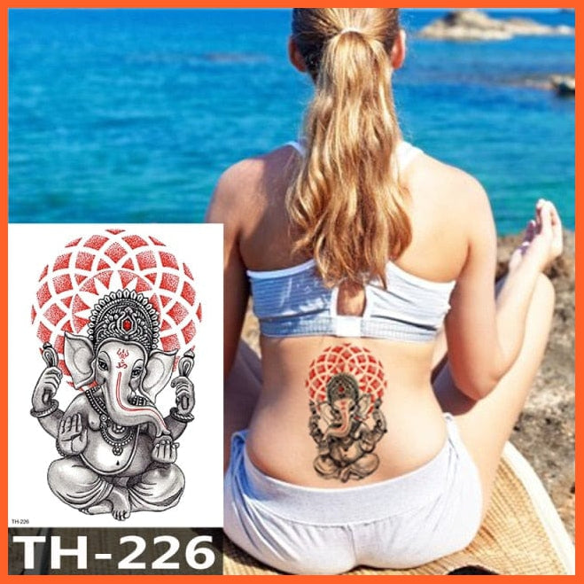 1Pcs Temporary Tattoo Sticker | Fox King Owl Totem Large Arm Body Art Sticker For Men Women | whatagift.com.au.