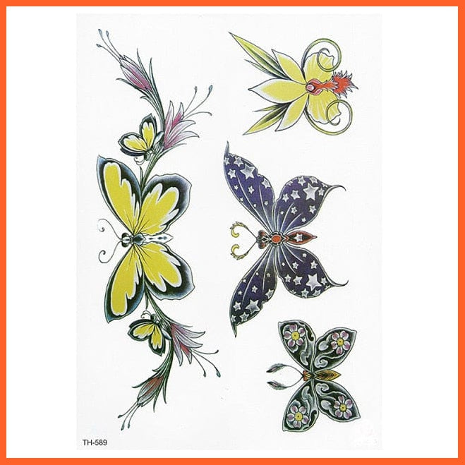Waterproof Temporary Tattoo Stickers | Butterfly Flower Wing  Flash Tattoo For Women Girls | whatagift.com.au.
