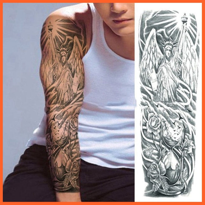 Full Arm Double Gun Female Waterproof Temporary Tattoo Stickers For Men Women | whatagift.com.au.