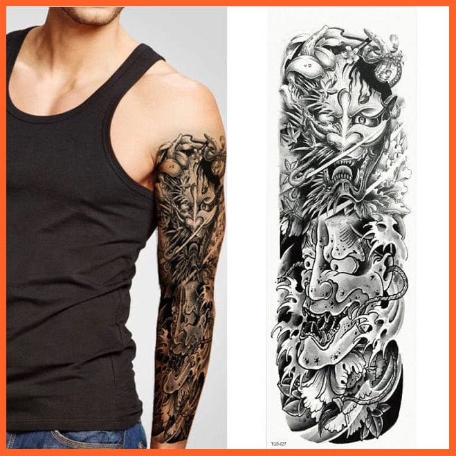 Full Arm Double Gun Female Waterproof Temporary Tattoo Stickers For Men Women | whatagift.com.au.