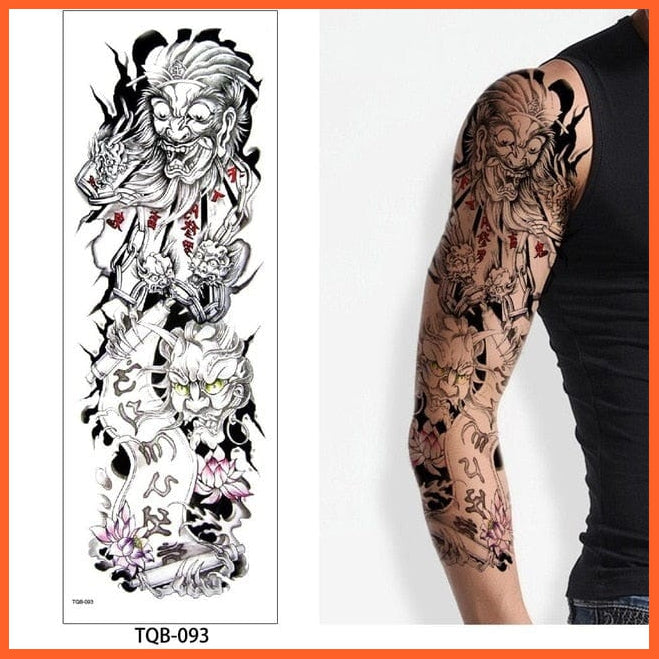 Full Arm Double Gun Female Waterproof Temporary Tattoo Stickers For Men Women | whatagift.com.au.