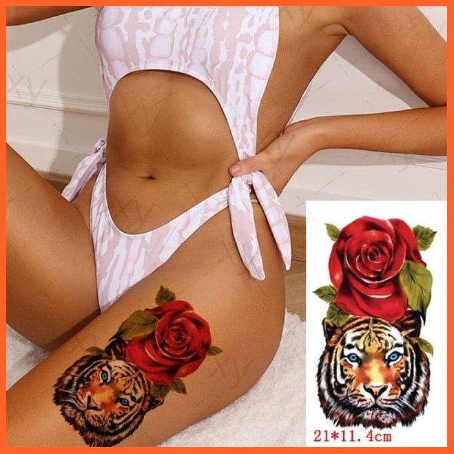 Waterproof Temporary Tattoo Sticker | 3D Butterfly Fake Tattoo | Flash Snake Feather Tattoo Body Art Rose For Girl Women Men | whatagift.com.au.
