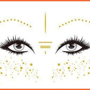 whatagift.com.au Tattoo TY813 New Gold Face Temporary Tattoo | Waterproof Blocked Freckles Eye Stickers