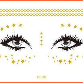 whatagift.com.au Tattoo TY828 New Gold Face Temporary Tattoo | Waterproof Blocked Freckles Eye Stickers