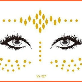 whatagift.com.au Tattoo TY829 New Gold Face Temporary Tattoo | Waterproof Blocked Freckles Eye Stickers