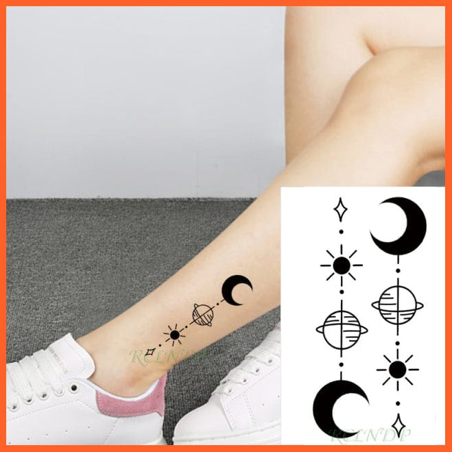 whatagift.com.au Tattoo Violet Waterproof Temporary Tattoo Sticker black machine gun tatto flash tatoo fake tattoos for men women