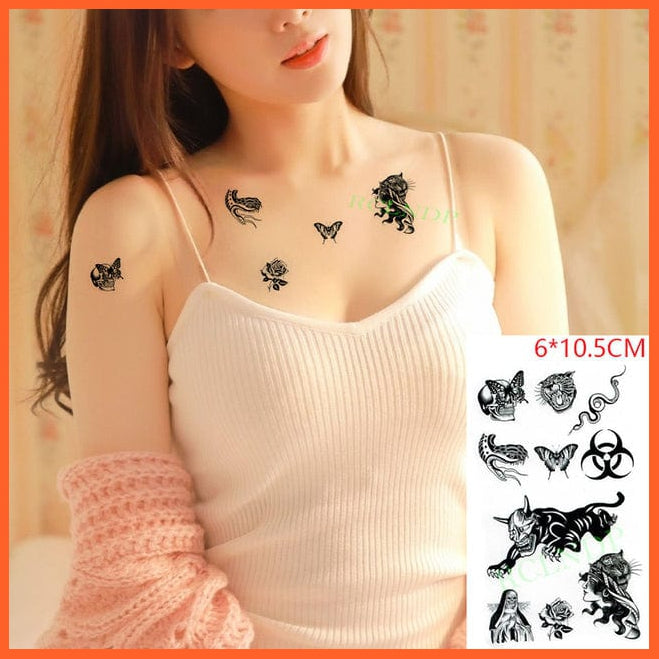 whatagift.com.au Tattoo Waterproof Cute squirrel fox dog rabbit owl Cat animal tattoo stickers