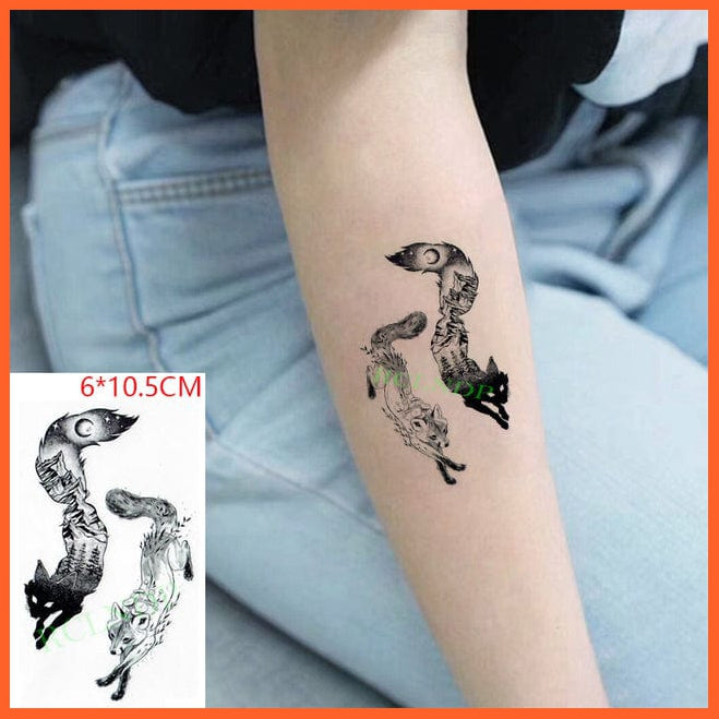 whatagift.com.au Tattoo Waterproof Cute squirrel fox dog rabbit owl Cat animal tattoo stickers