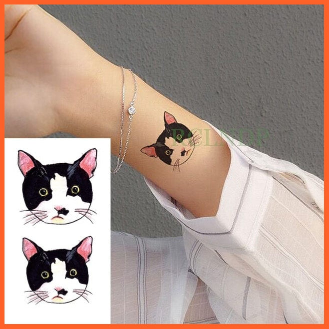 whatagift.com.au Tattoo Waterproof Cute squirrel fox dog rabbit owl Cat animal tattoo stickers