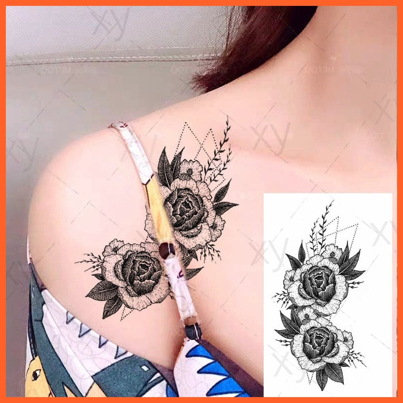 Waterproof Temporary Tattoo Sticker | 3D Butterfly Fake Tattoo | Flash Snake Feather Tattoo Body Art Rose For Girl Women Men | whatagift.com.au.