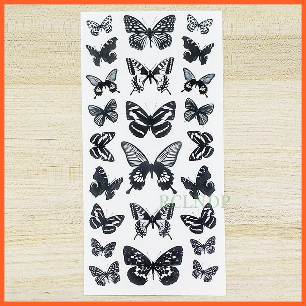 Waterproof Temporary Tattoo Sticker | 3D Butterfly Fake Tattoo | Flash Snake Feather Tattoo Body Art Rose For Girl Women Men | whatagift.com.au.