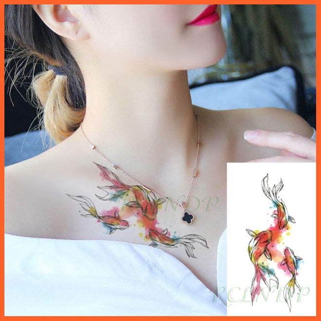 whatagift.com.au Tattoo Waterproof Temporary Tattoo Sticker black machine gun tatto flash tatoo fake tattoos for men women