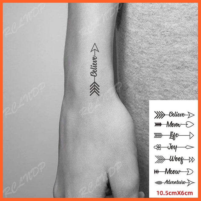 whatagift.com.au Tattoo Waterproof Temporary Tattoo Sticker black machine gun tatto flash tatoo fake tattoos for men women