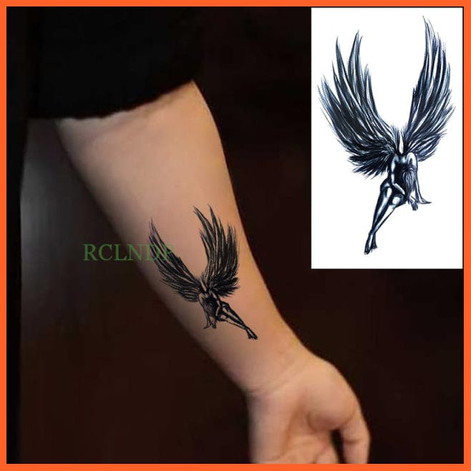 whatagift.com.au Tattoo Waterproof Temporary Tattoo Sticker black machine gun tatto flash tatoo fake tattoos for men women