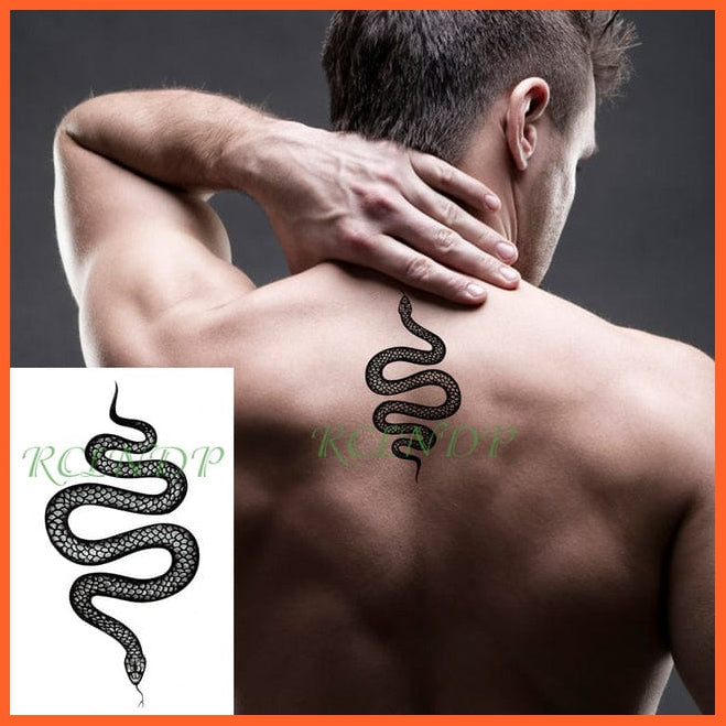 whatagift.com.au Tattoo Waterproof Temporary Tattoo Sticker black machine gun tatto flash tatoo fake tattoos for men women