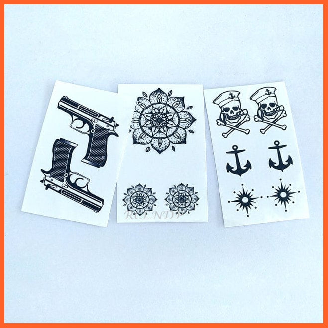 whatagift.com.au Tattoo Waterproof Temporary Tattoo Sticker black machine gun tatto flash tatoo fake tattoos for men women