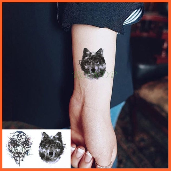 whatagift.com.au Tattoo Waterproof Temporary Tattoo Sticker black machine gun tatto flash tatoo fake tattoos for men women