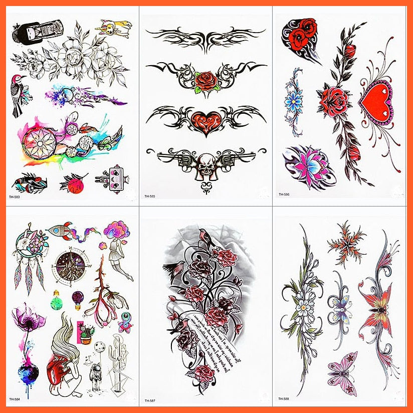 Waterproof Temporary Tattoo Stickers | Butterfly Flower Wing  Flash Tattoo For Women Girls | whatagift.com.au.