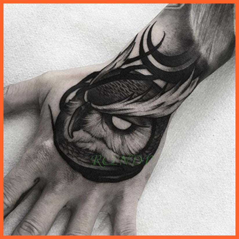Waterproof Temporary Tattoo Stickers | Eagle Crow Gothic Eye Flash Tattoo Hand Back Arm  Body Art For Women Men | whatagift.com.au.