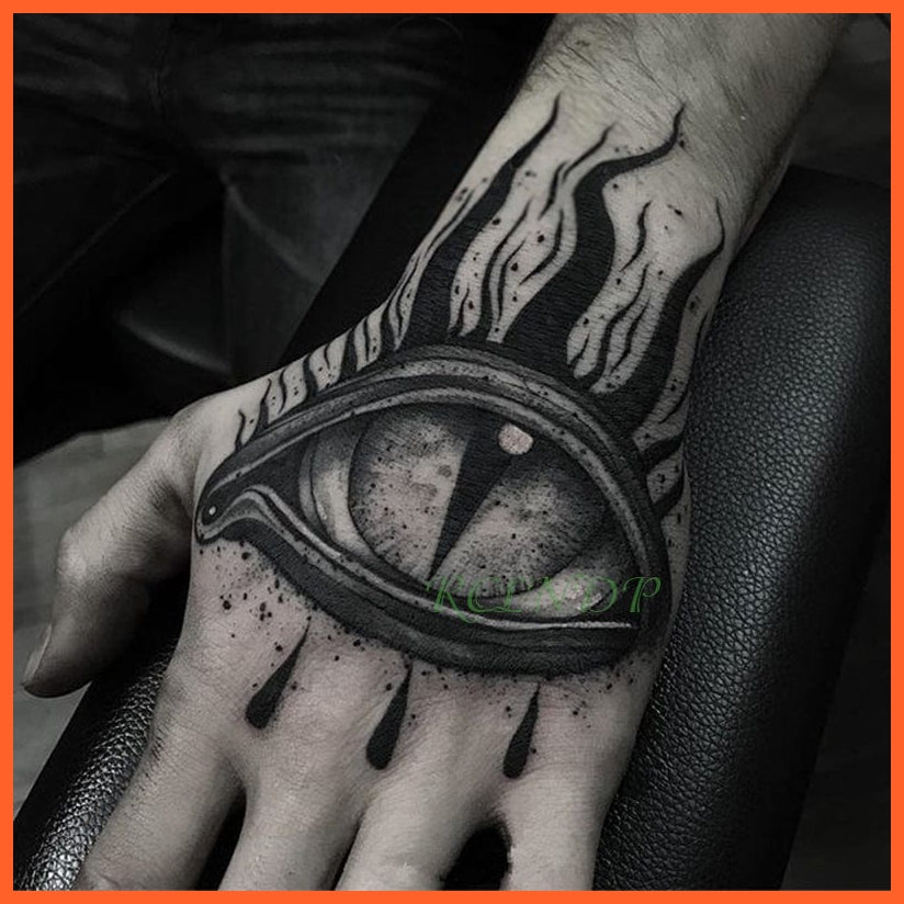 Waterproof Temporary Tattoo Stickers | Eagle Crow Gothic Eye Flash Tattoo Hand Back Arm  Body Art For Women Men | whatagift.com.au.