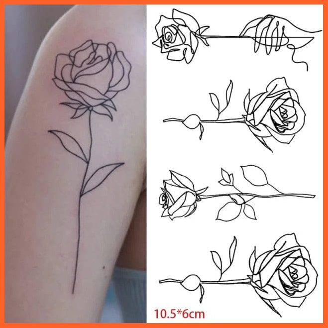 Waterproof Temporary Tattoo Sticker | Flower Tattoo Small Birds Gun Feather Water Transfer Fake Flash Tattoo | whatagift.com.au.