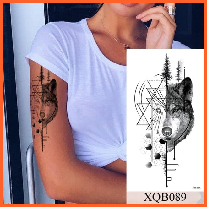 Snake Flower Rose Temporary Tattoo Stickers | Flash Waterproof Tattoos Lace Fox Lion Body Art Women Tattoos | whatagift.com.au.