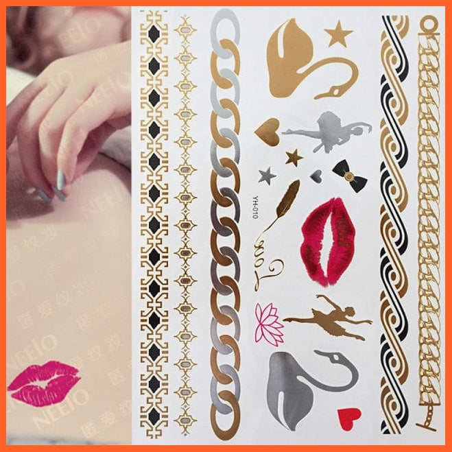 Temporary Flash Einmal Tattoo Classic Gold Armband Body Art Stickers For Men Women | whatagift.com.au.
