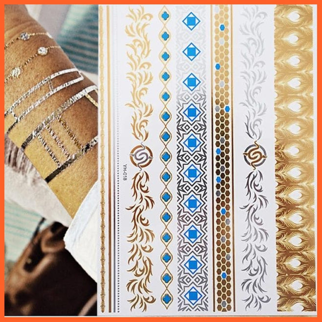 Temporary Flash Einmal Tattoo Classic Gold Armband Body Art Stickers For Men Women | whatagift.com.au.