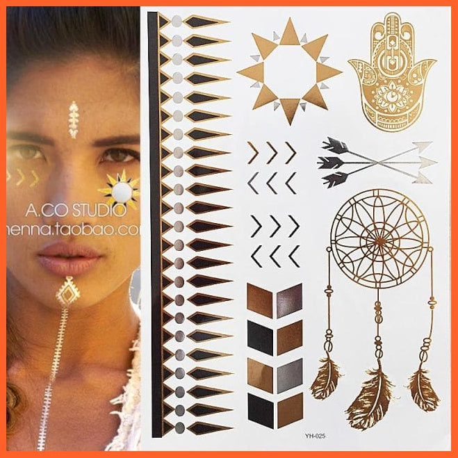 Temporary Flash Einmal Tattoo Classic Gold Armband Body Art Stickers For Men Women | whatagift.com.au.