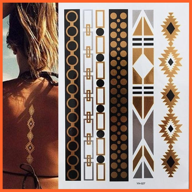 Temporary Flash Einmal Tattoo Classic Gold Armband Body Art Stickers For Men Women | whatagift.com.au.