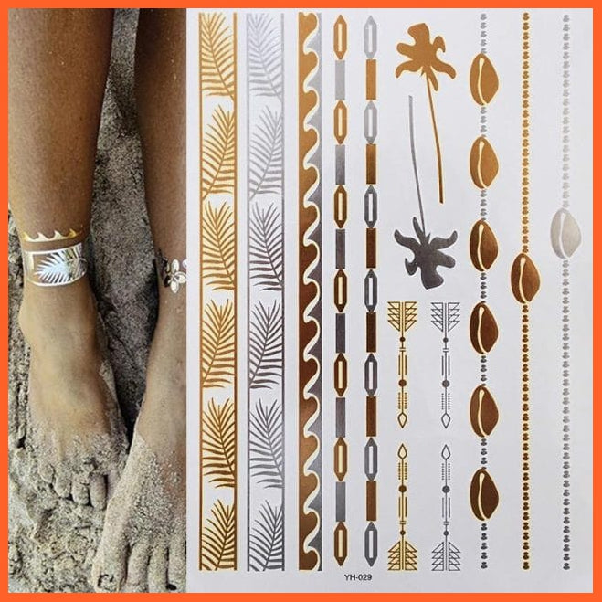 Temporary Flash Einmal Tattoo Classic Gold Armband Body Art Stickers For Men Women | whatagift.com.au.