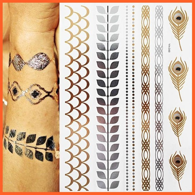 Temporary Flash Einmal Tattoo Classic Gold Armband Body Art Stickers For Men Women | whatagift.com.au.