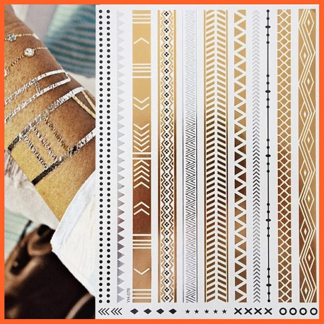 Temporary Flash Einmal Tattoo Classic Gold Armband Body Art Stickers For Men Women | whatagift.com.au.
