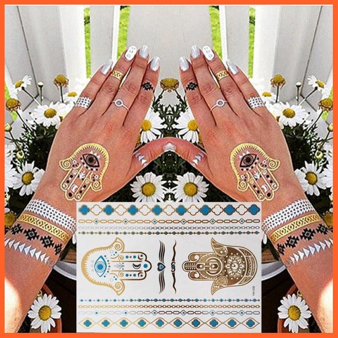 Temporary Flash Einmal Tattoo Classic Gold Armband Body Art Stickers For Men Women | whatagift.com.au.