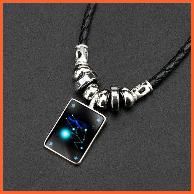 whatagift.com.au Taurus 12 Constellation Zodiac Sign Black Braided Leather Bracelet