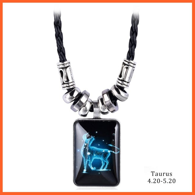 whatagift.com.au Taurus 12 Zodiac Sign Charm Resin Pendant Necklace for Women Men