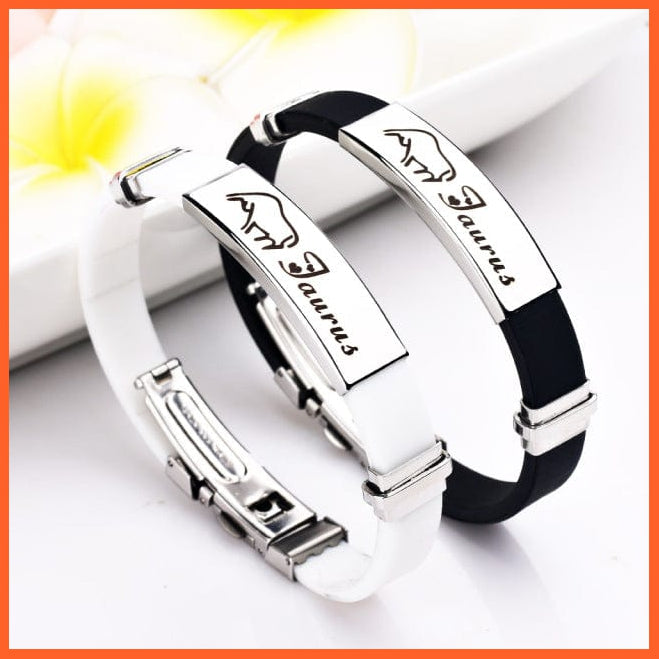 whatagift.com.au Taurus / white Women 12 Zodiac Signs Stainless Steel Bracelets
