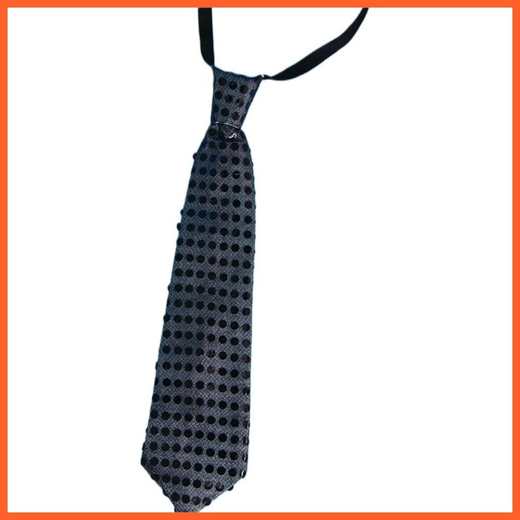 whatagift.com.au tie black 10pcs Blinking Light up Sequin Bow Tie Necktie For Party