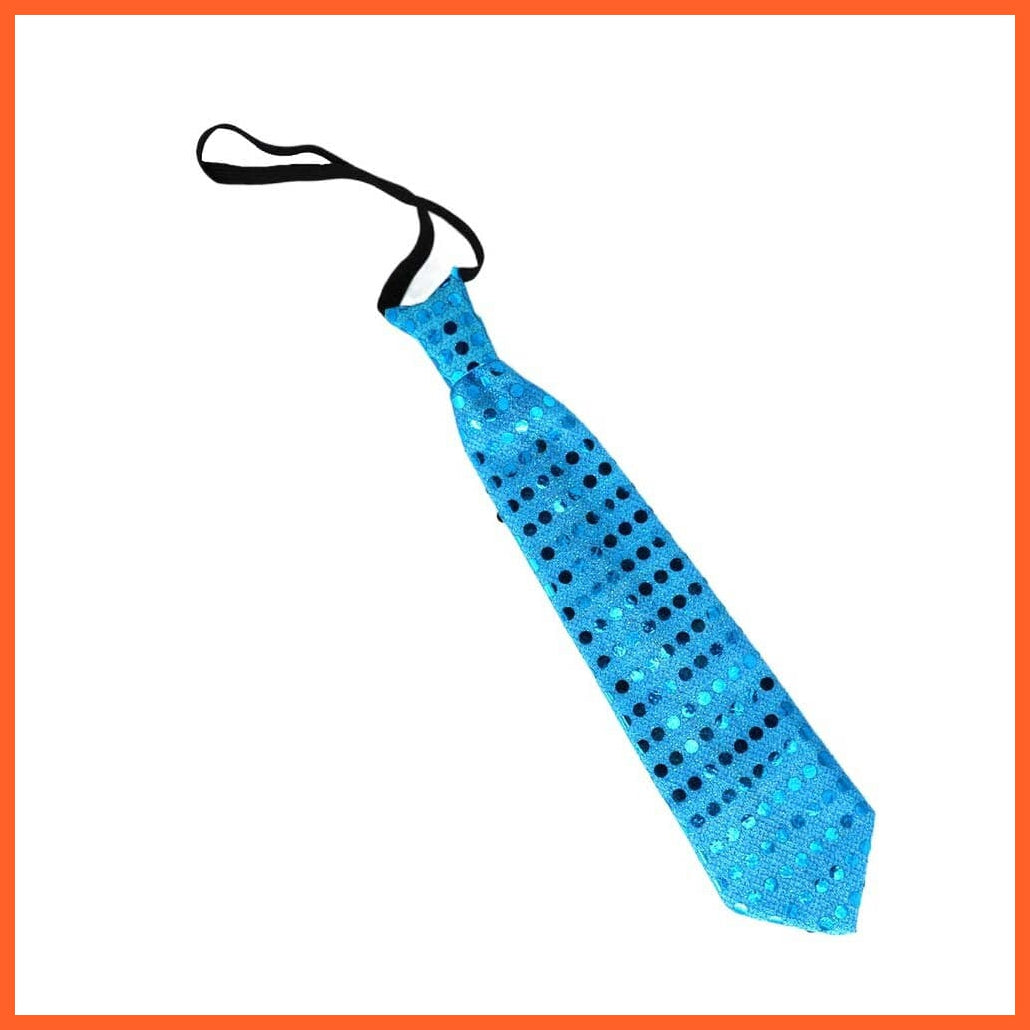 whatagift.com.au tie blue 10pcs Blinking Light up Sequin Bow Tie Necktie For Party