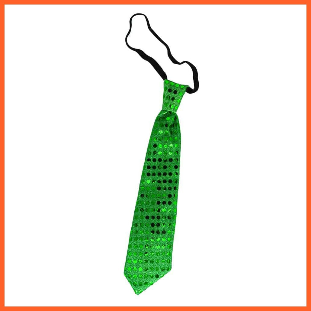 whatagift.com.au tie green 10pcs Blinking Light up Sequin Bow Tie Necktie For Party