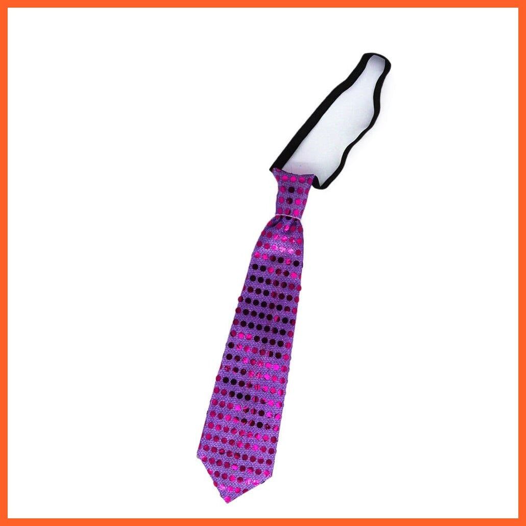 whatagift.com.au tie purple 10pcs Blinking Light up Sequin Bow Tie Necktie For Party